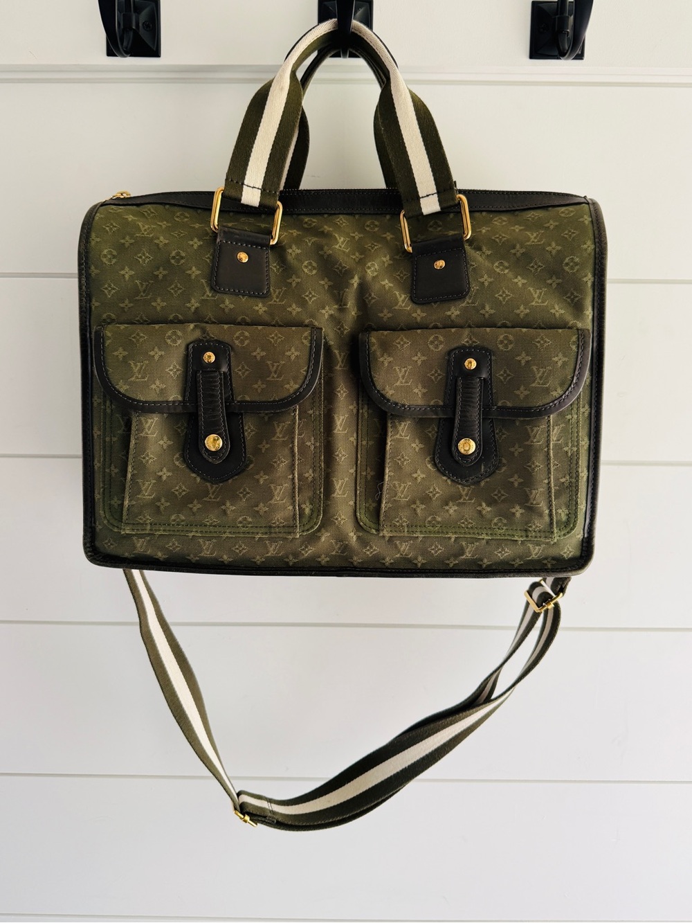 Louis Vuitton Olive Green Monogram Canvas Mini Lin Mary Kate Briefcase